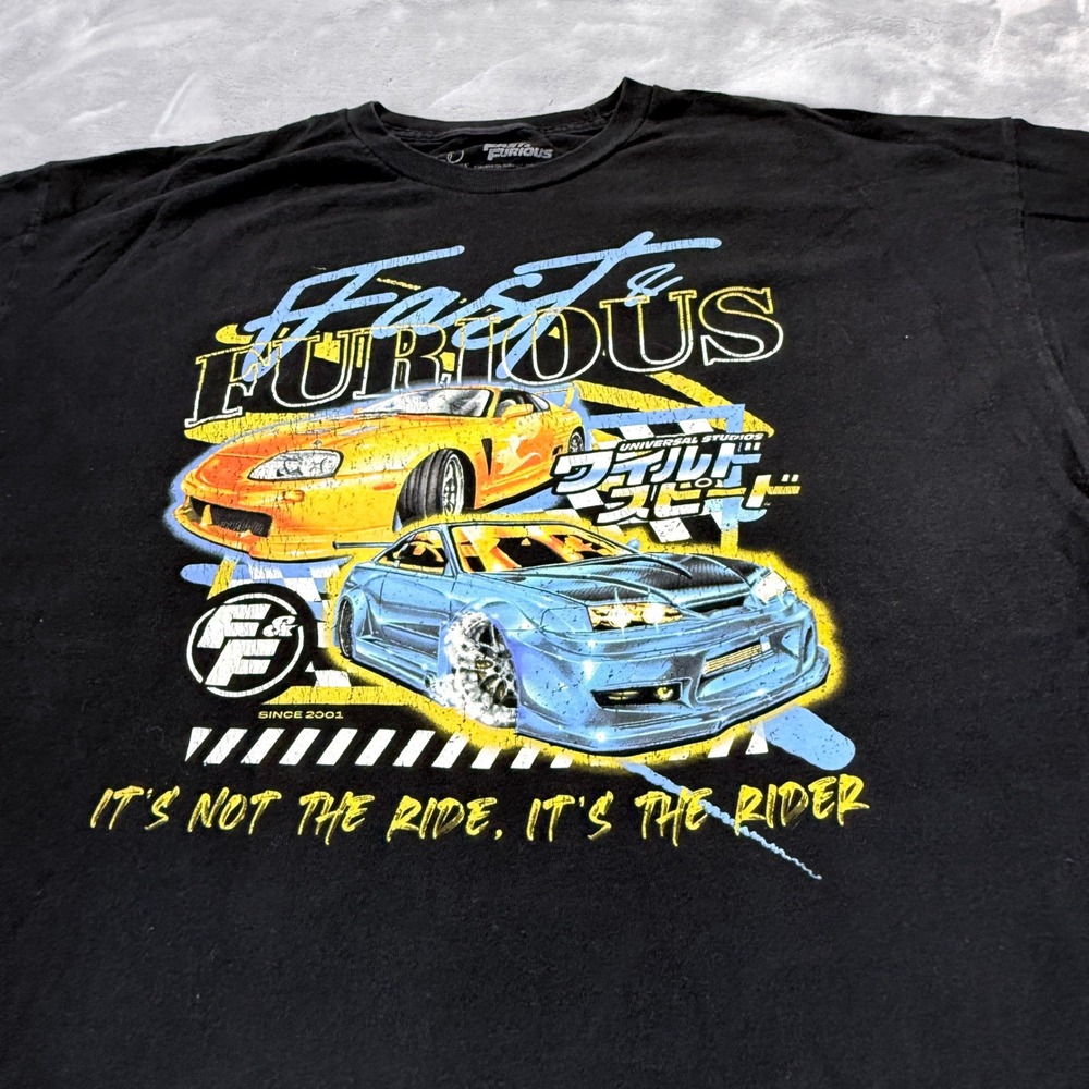Fast & Furious Graphic T-Shirt Mens 2XL Black JDM Supra Skyline Movie Tee